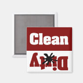 クリーン汚れた赤い食洗機磁石 マグネット (正面/裏面)