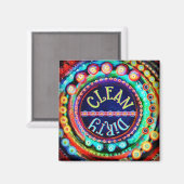 クリーン汚れた食洗機おもしろいカラフルかわいい マグネット (正面/裏面)