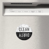 クリーン汚れた食洗機ホワイトブラックマーブルラウンド マグネット (インサイチュ (食洗機))