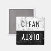 クリーン汚れた食洗機ホワイトブラックマーブル マグネット (正面/裏面)