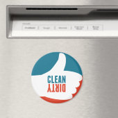 クリーン汚れた食洗機マグネットが赤い青色に親指を付ける マグネット (インサイチュ (食洗機))