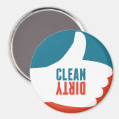 クリーン汚れた食洗機マグネットが赤い青色に親指を付ける マグネット (正面/裏面)