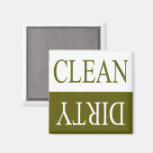 クリーン汚れオリーブグリーン食洗機磁石 マグネット (正面/裏面)