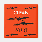 クリーン汚れハロウィーンこうもり食洗機磁石 マグネット (正面)