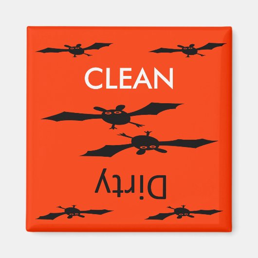 クリーン汚れハロウィーンこうもり食洗機磁石 マグネット (正面)