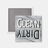 クリーン汚れモダン灰色リバーシブル食洗機 マグネット (正面/裏面)