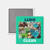 クリーン汚れ食器洗浄機磁石キッチンビーチ マグネット (正面/裏面)