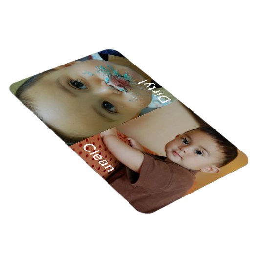 クリーン汚れ食洗機パーソナライズされたフォト磁石 マグネット (右側)