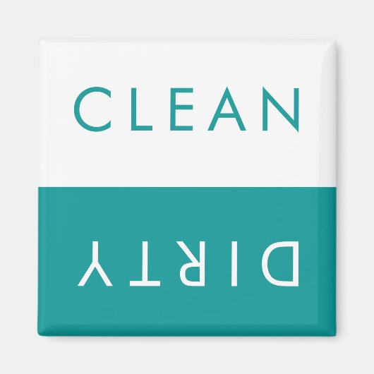 クリーン汚れ食洗機マグネットティール(緑がかった色)&ホワイト マグネット (正面)