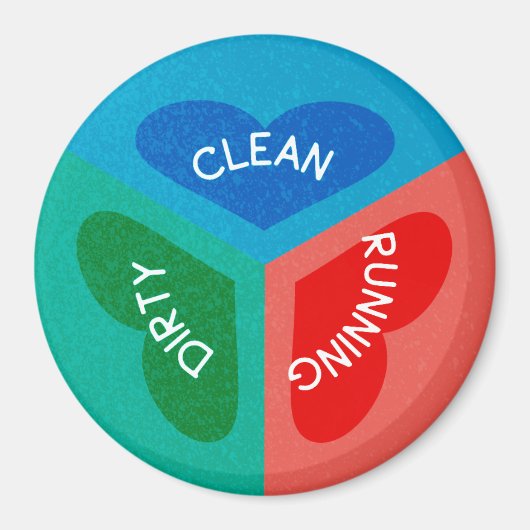 クリーン汚ランニングれた食洗機ハート マグネット (正面)