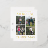クリーン無地のコラージュ箔クリスマスカードはがき 箔シーズンポストカード (正面/裏面)