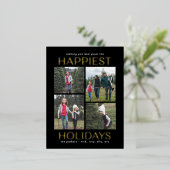 クリーン無地のコラージュFOILホリデーカードポストカード 箔シーズンポストカード (立ち正面)