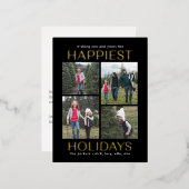 クリーン無地のコラージュFOILホリデーカードポストカード 箔シーズンポストカード (正面/裏面)