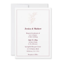 クリーン白とピンクのシンプル葉 |モダン結婚s