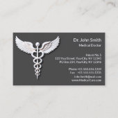 クリーン白の詳細なカドゥセウス温灰色メディカル 予約カード (正面)