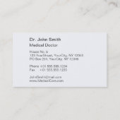 クリーン白の詳細なカドゥセウス炭疽菌医療 名刺 (裏面)