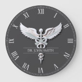 クリーン白の詳細な医療用無煙炭 ラージ壁時計 (正面)