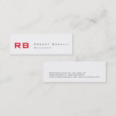 クリーン白の赤モノグラムスキニー名刺 スキニー名刺 (正面/裏面)