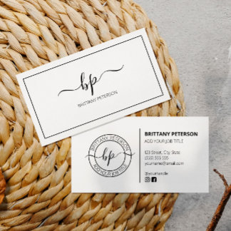 クリーン白エレガントプロフェッショナル 名刺