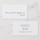 クリーン白美容師スクリプト名刺 名刺 (正面/裏面)