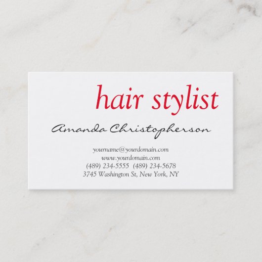 クリーン白美容師魅力的な名刺 名刺 (正面)