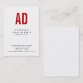 クリーン白赤モノグラム名刺 名刺 (正面/裏面)