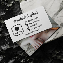 クリーン白黒ソーシャルメディアのアイコン写真とロゴ