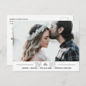 クリーン白黒ミニマルタイポグラフィカスタム写真 案内ポストカード (正面/裏面)