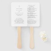 クリーン白黒モダン結婚式 プログラム ハンドファン (正面&裏面)