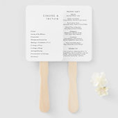 クリーン白黒モダン結婚式 プログラム ハンドファン (正面&裏面)