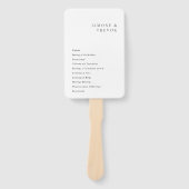 クリーン白黒モダン結婚式 プログラム ハンドファン (正面)