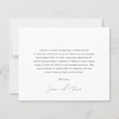 クリーン白黒結婚予算サンキューカード (裏面)