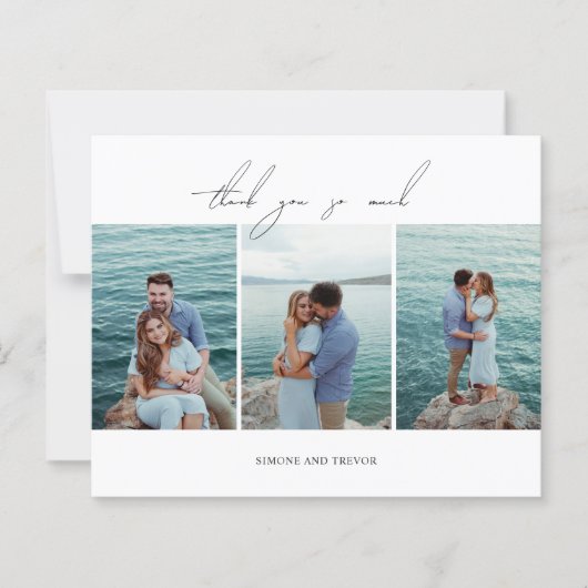 クリーン白黒結婚予算サンキューカード (正面)