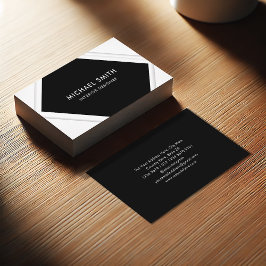 クリーン白黒 |正方形フレーム 名刺