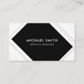 クリーン白黒 |正方形フレーム 名刺 (正面)