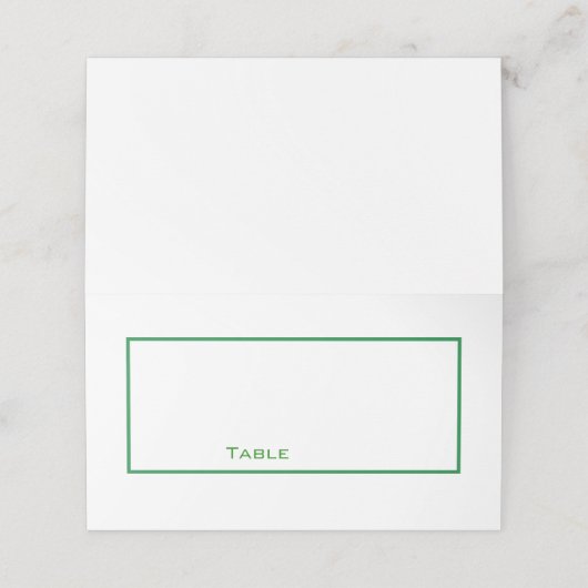 クリーン緑と白の座席表 プレイスカード (外部開封)