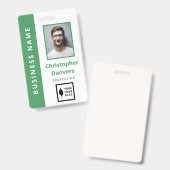 クリーン緑の白ロゴオフィスの従業員の追加 バッジ (正面＆裏面)