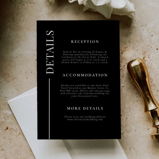 クリーン線ブラック結婚の詳細 エンクロージャーカード