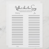 クリーン美学おもしろいミュージカルブライダルシャワーゲーム (正面/裏面)