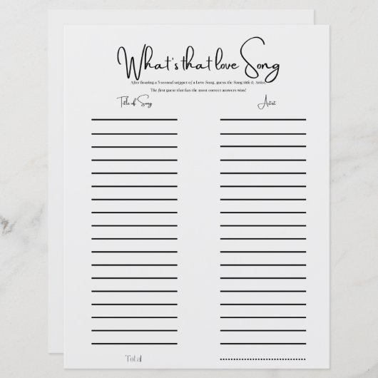 クリーン美学おもしろいミュージカルブライダルシャワーゲーム (正面/裏面)