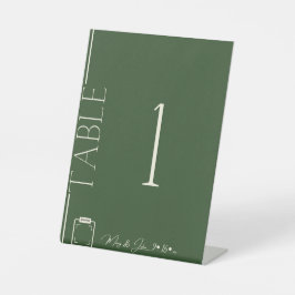クリーン美的ダークグリーン結婚のテーブル番号 台座サイン