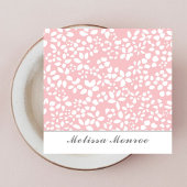 クリーン赤面ピンクの花フェミニンかわいいスクリプト スクエア名刺