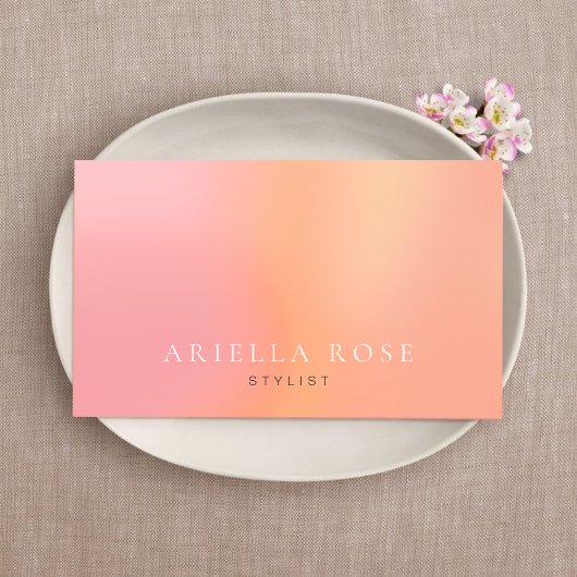 クリーン赤面ピンクグラデーションフェミニンプロフェッショナル 名刺