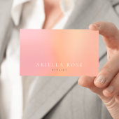 クリーン赤面ピンクグラデーションフェミニンプロフェッショナル 名刺