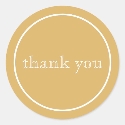 クリーン金ゴールドありがとうクラシックラウンドステッカー ラウンドシール (正面)