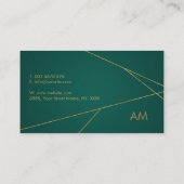 クリーン金ゴールドジオメトリック線 – 会計サービス 名刺 (裏面)