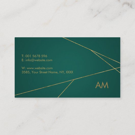 クリーン金ゴールドジオメトリック線 – 会計サービス 名刺 (裏面)