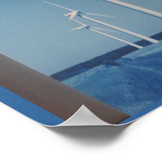 クリーン風エネルギーガインホイールファンの上の陸山 ポスター (角)