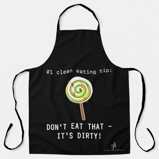 クリーン食べ物ズ、ダーティ棒つきキャンデーブラック エプロン (正面)