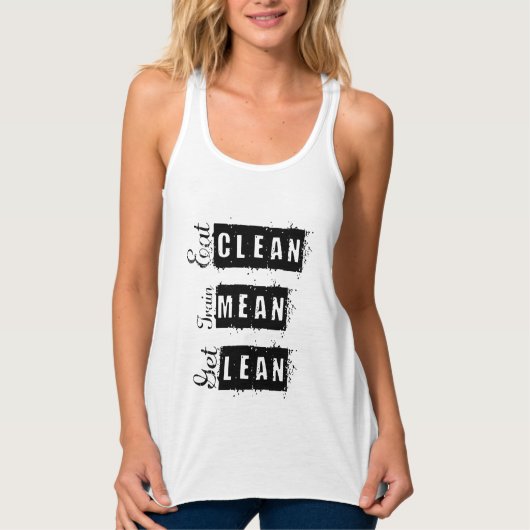 クリーン食べ、列車の平均、リーンフィットネスタンクのトップを取得 タンクトップ (正面)